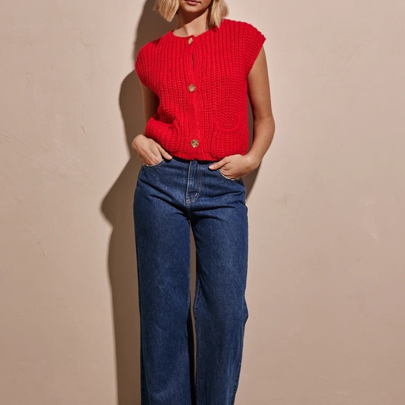 NWT Runway Scout LAILA KNIT VEST (RED) - Picture 2 of 3